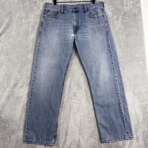 Levi's 569 Jeans Mens 36x34* Blue Pants Light‎ Wash Baggy Loose Faded Denim